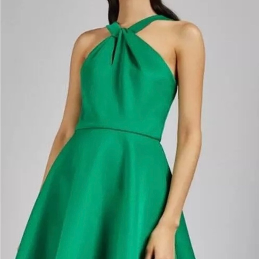 Ted Baker Green Strapless Twist-Halter Fit & Flare Dress